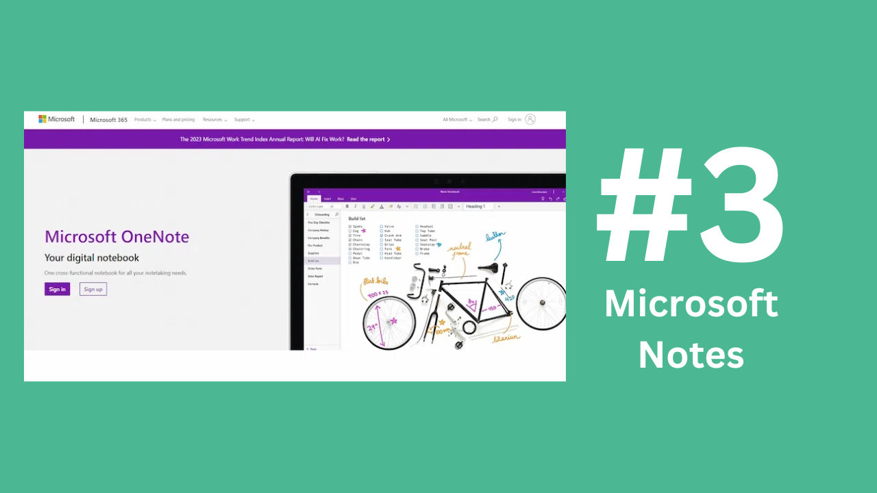 Microsoft Notes best notes taking app