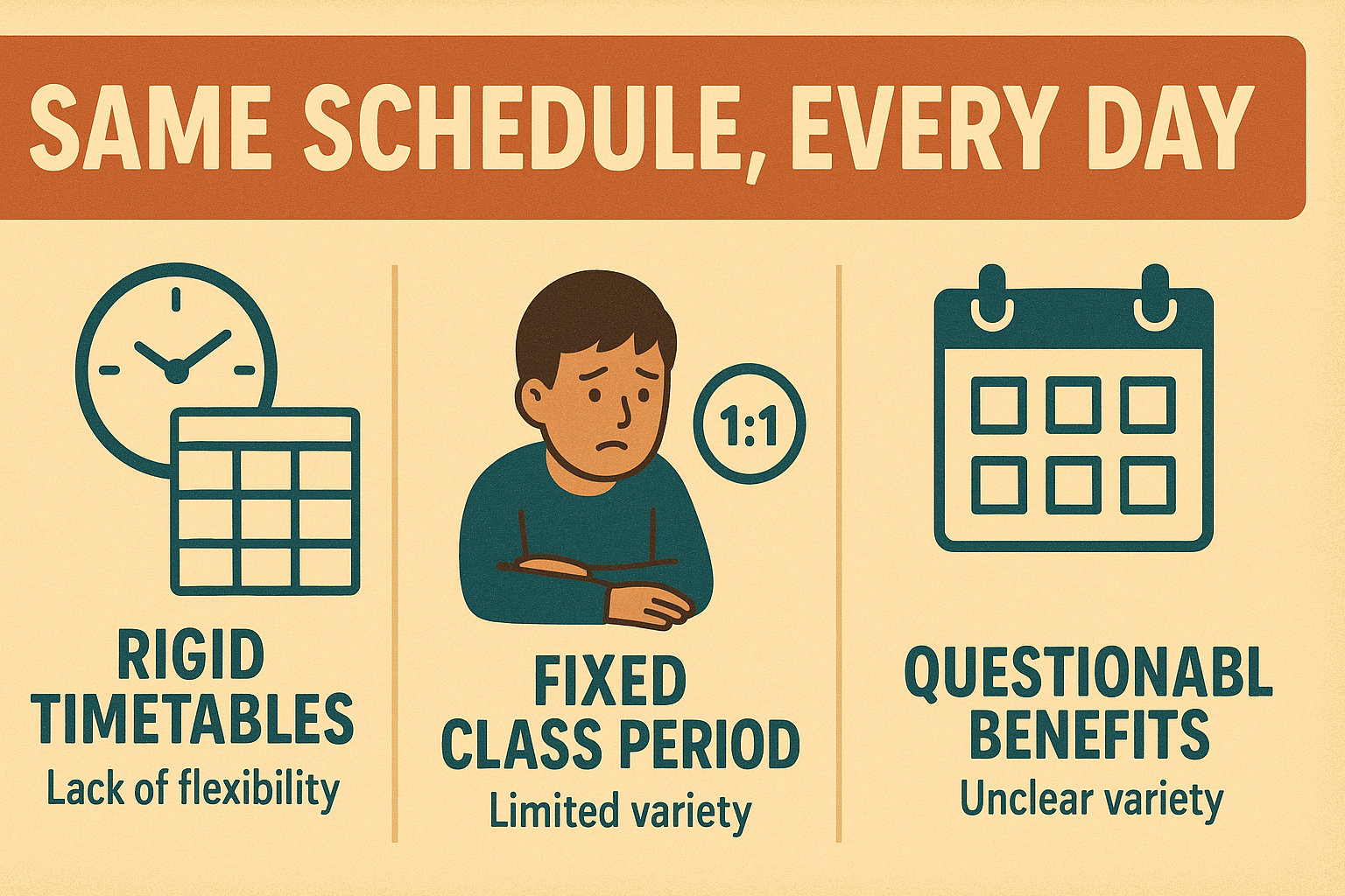same schedule everyday Why Do Students Find School Boring